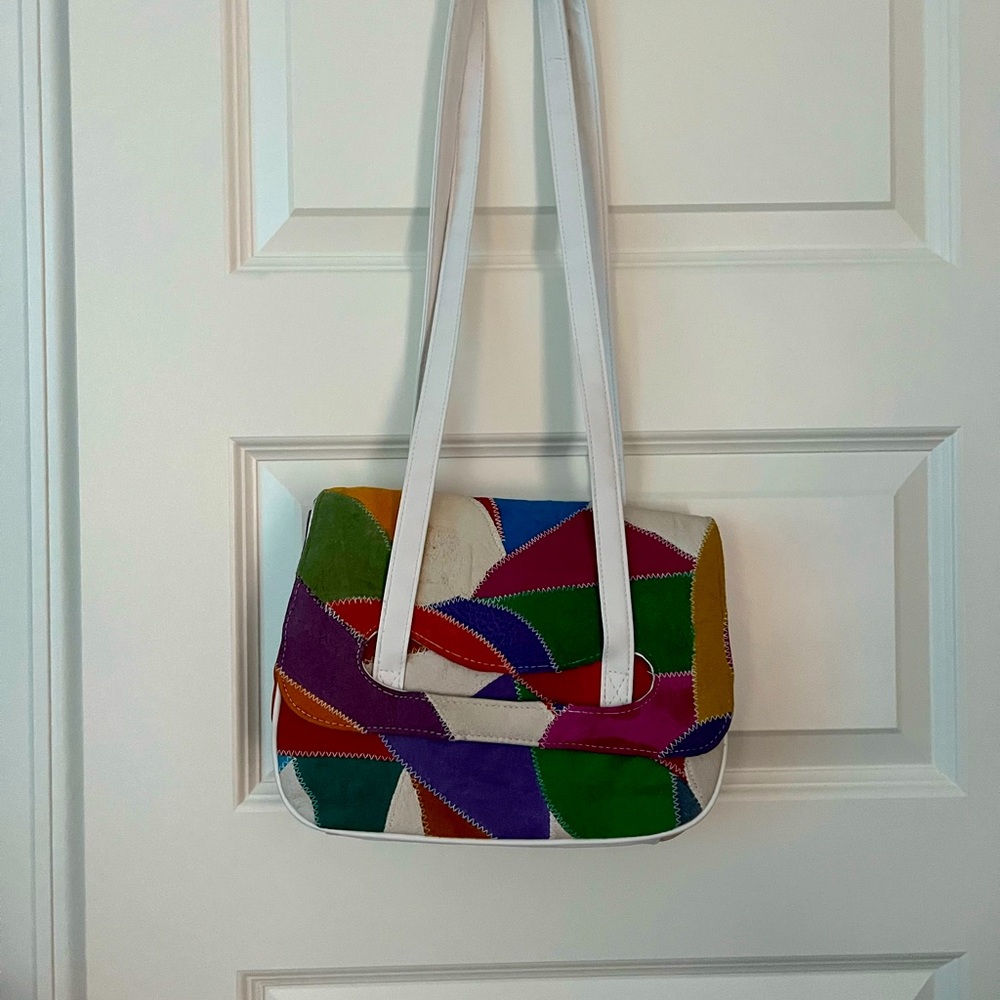 Vintage patchwork leather bag & wallet